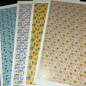 Colorful Retro Patterned Dollhouse Wallpaper 1:12 Scale